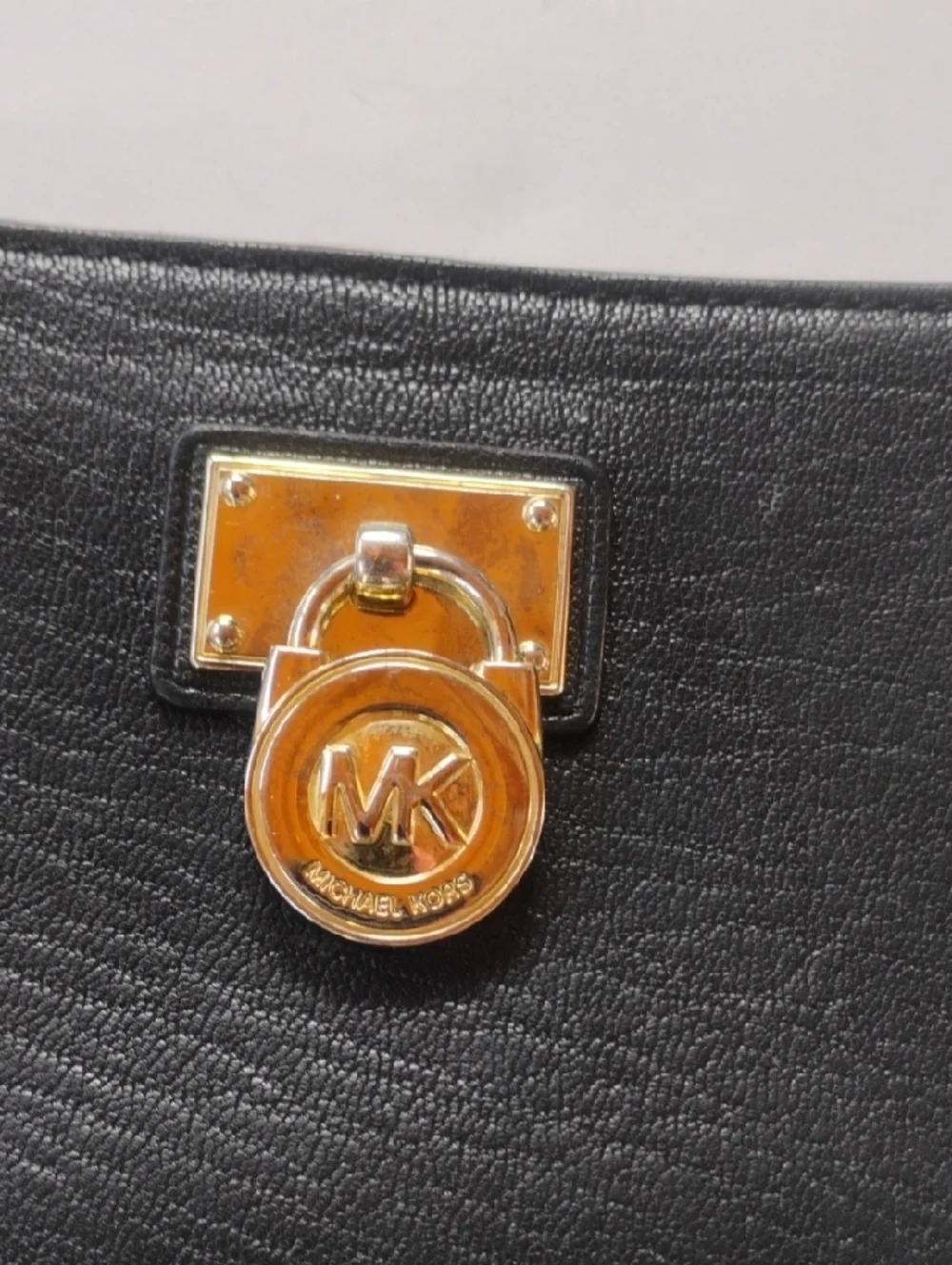 Michael Kors Black Wallet with Gold MK Medallion